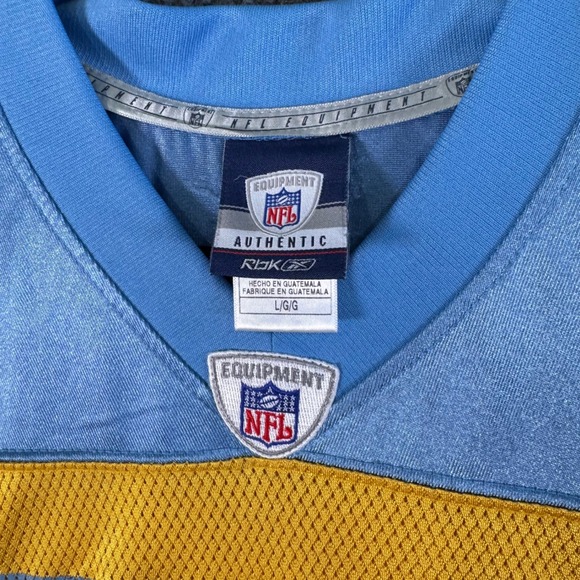 VTG Reebok NFL Equipment Brian Westbrook #36 Jersey Men L Yellow Blue Y2K Eagles - Picture 4 of 8